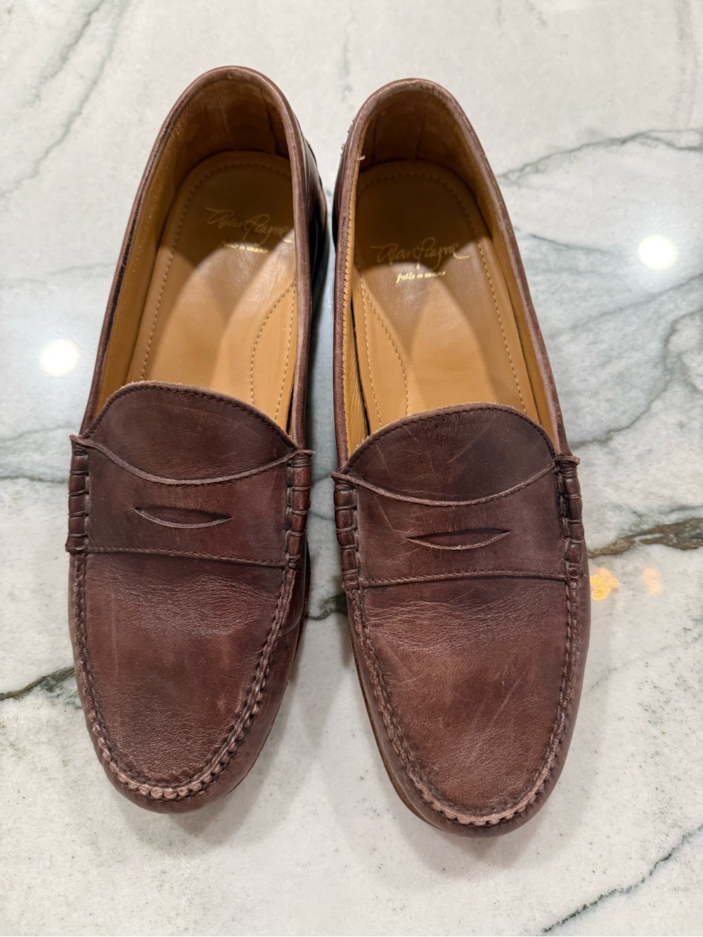 Brown Leather Loafers Alan Payne, Size 10